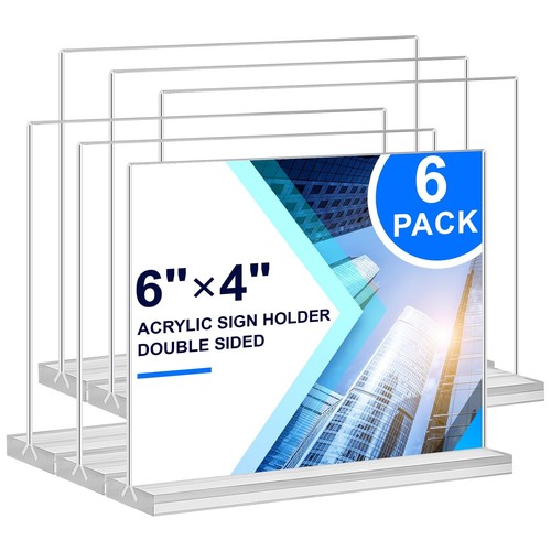 Acrylic sign holder 6x4 pack - sign,