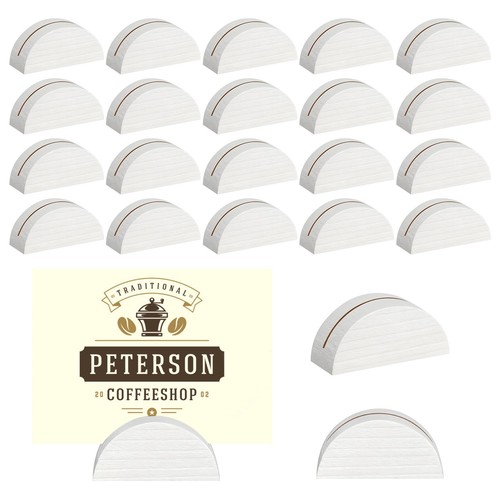24pcs white wood table number - white,